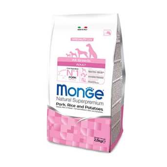 MONGE Natural Superpremium All Breeds Adult Maiale, Riso e Patate 2,5 kg. - 