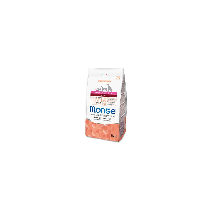 MONGE Natural Superpremium Extra Small Adult Salmone e Riso 800 gr. - 