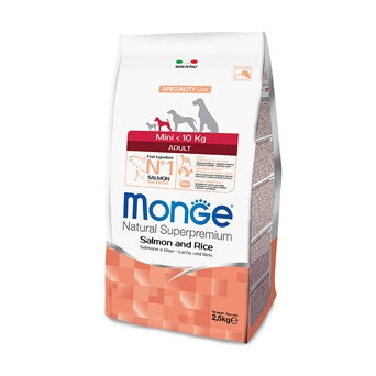 MONGE Natural Superpremium Mini Adult Salmon and Rice 800 gr.