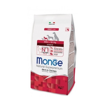 MONGE Natural Superpremium Mini Senior Ricco di Pollo 3 kg. - 