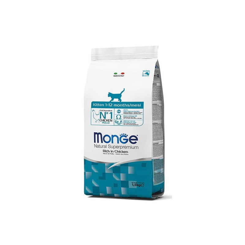 MONGE Natural Superpremium Kitten Ricco di Pollo 10 kg. - 