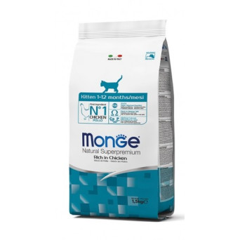 MONGE Natural Superpremium Kitten Ricco di Pollo 1,5kg - 