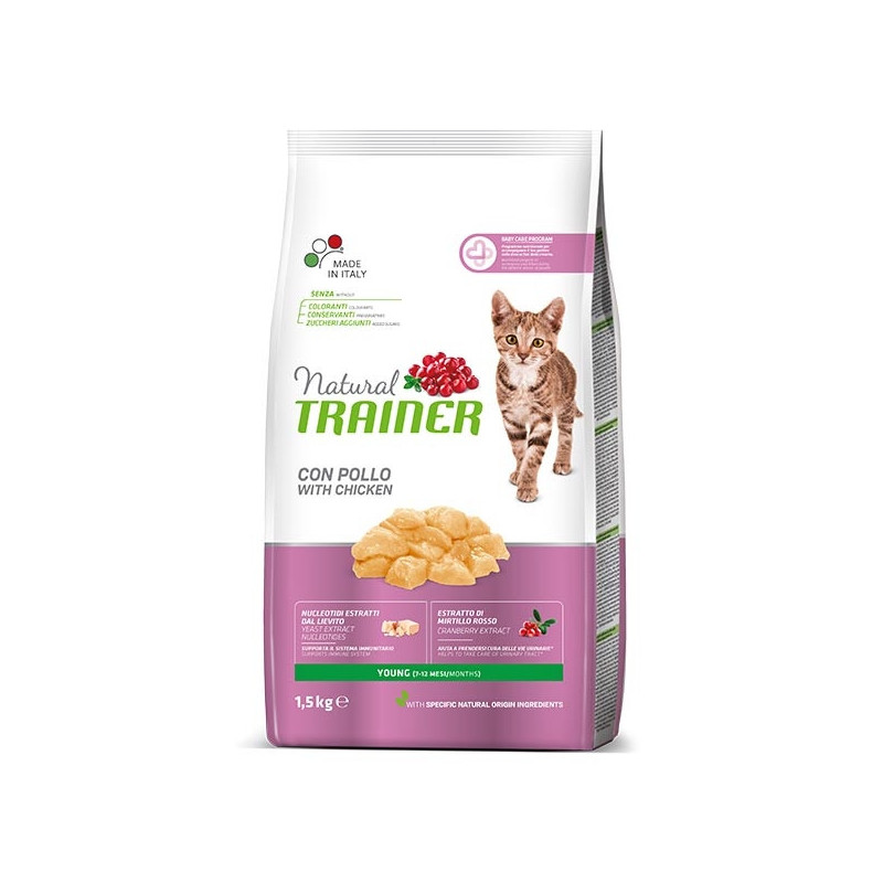 TRAINER Natural Young Cat con Pollo Fresco 1.5 kg. - 