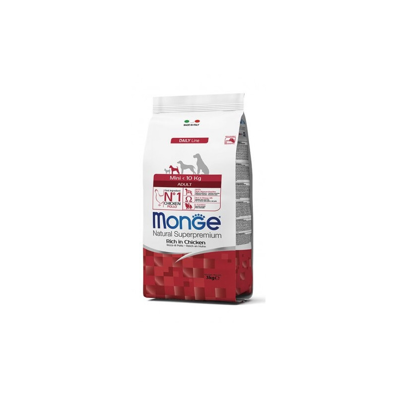 MONGE Natural Superpremium Mini Adult Ricco di Pollo 3 kg - 