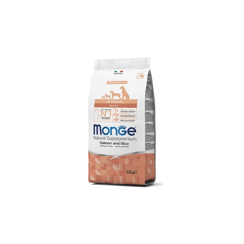 MONGE cane adult all breeds salmone e riso 12 kg - 