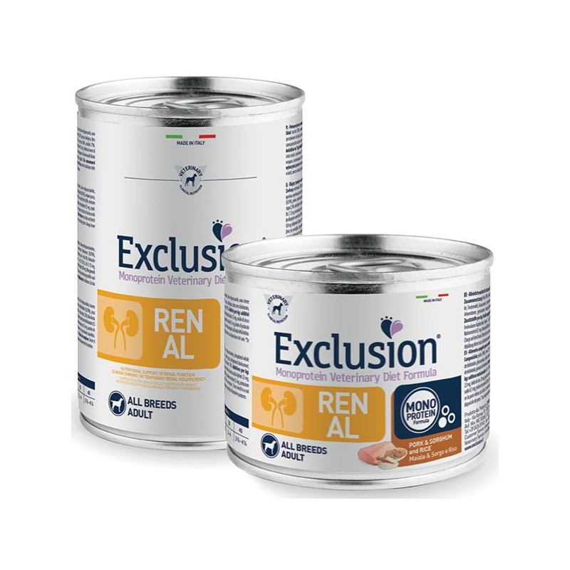 EXCLUSION DIET Renal Adult Maiale, Sorgo e Riso 12 x 200 gr. - 