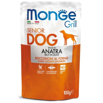 MONGE Grill Senior Chunks mit Ente 100 gr.