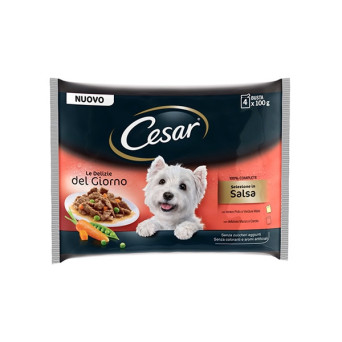 CESAR Delizie del Giorno Multipack Selezione in Salsa 4 bustine da 100 gr. - 