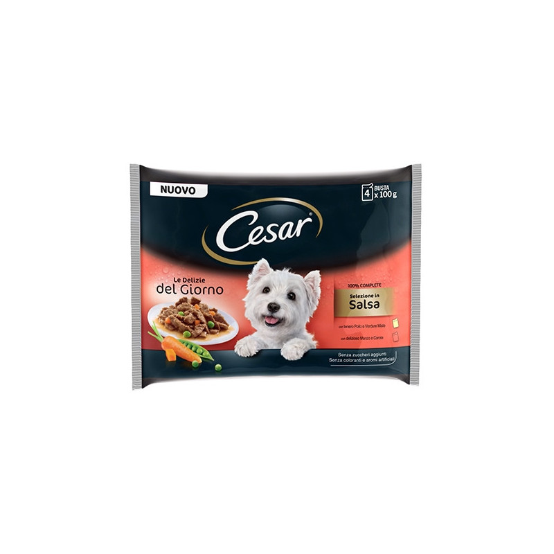 CESAR Delizie del Giorno Multipack Selezione in Salsa 4 bustine da 100 gr. - 