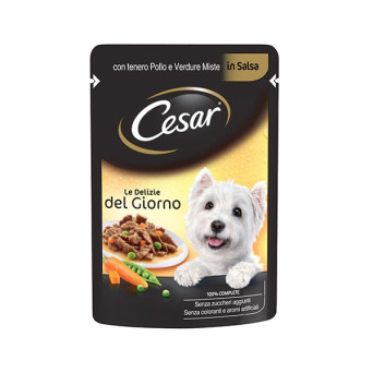 CESAR Delizie del Giorno Pollo e Verdure Miste in Salsa 100 gr. - 