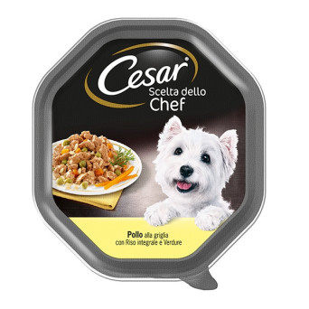 CESAR Chef's Choice Gegrilltes Hähnchen, Naturreis und Gemüse 150 gr.