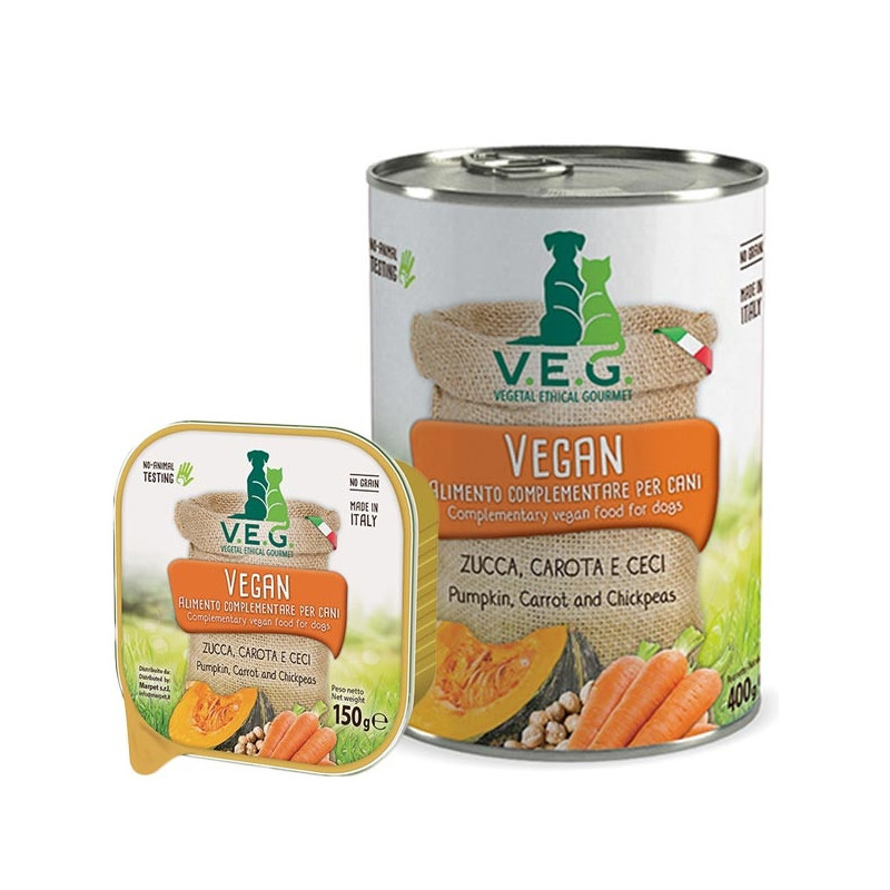 MARPET Vegan Dog con Zucca, Carota e Ceci 150 gr. - 