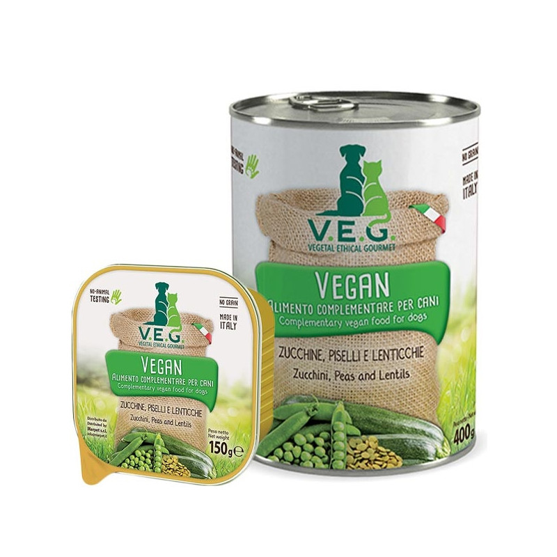 MARPET Vegan Dog con Zucchine, Piselli e Lenticchie 150 gr. - 