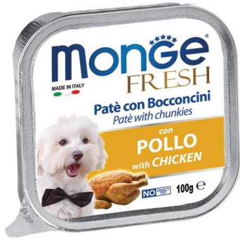 MONGE Fresh Paté e Bocconcini con Pollo 100 gr.