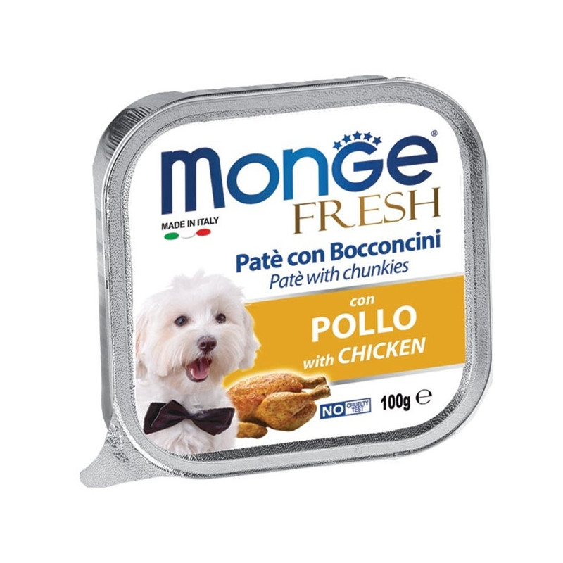 MONGE Fresh Paté e Bocconcini con Pollo 100 gr. - 