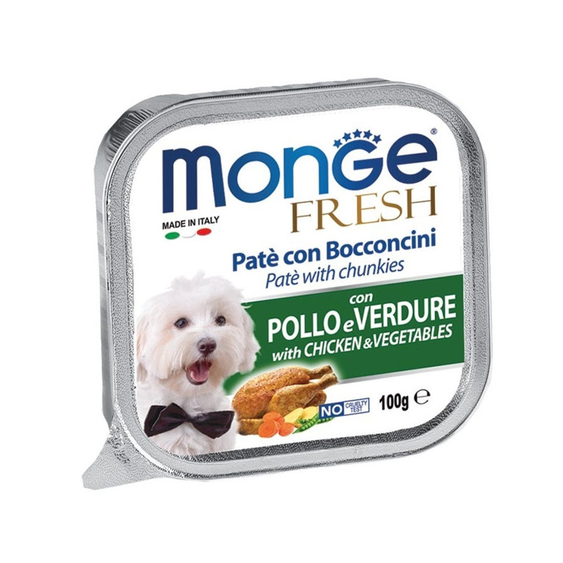 MONGE Fresh Paté e Bocconcini con Pollo e Verdure 100 gr. - 