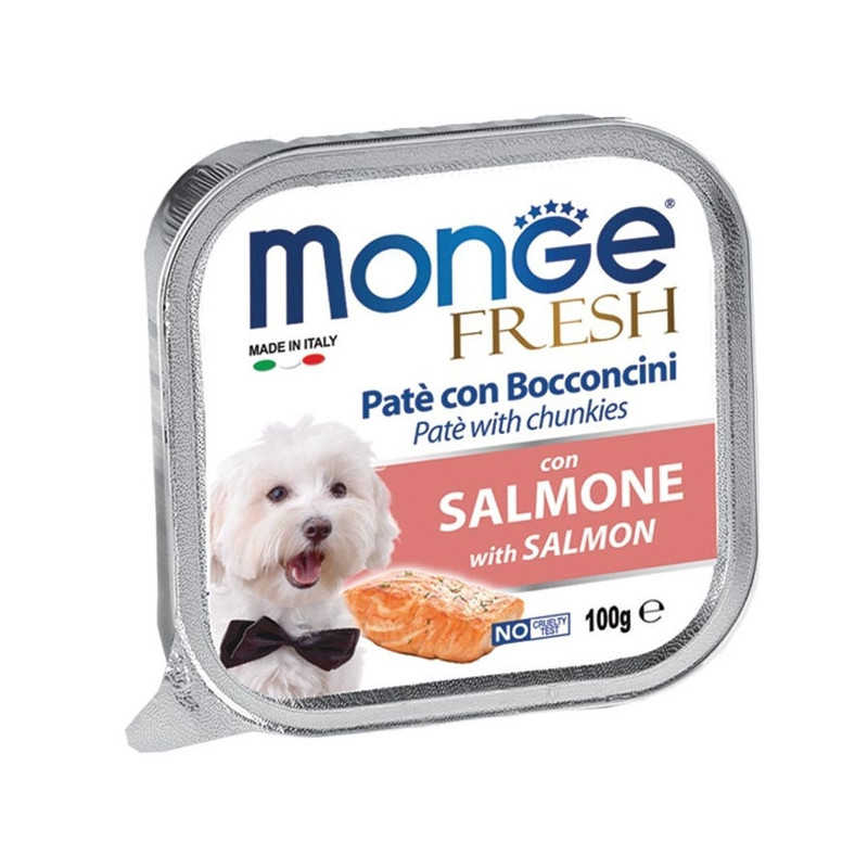 MONGE Fresh Paté e Bocconcini con Salmone 100 gr. - 