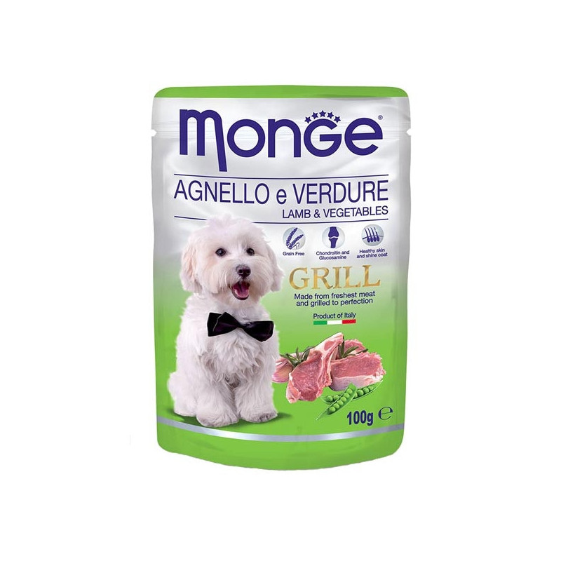 MONGE Grill Bocconcini con Agnello e Verdure 100 gr. - 