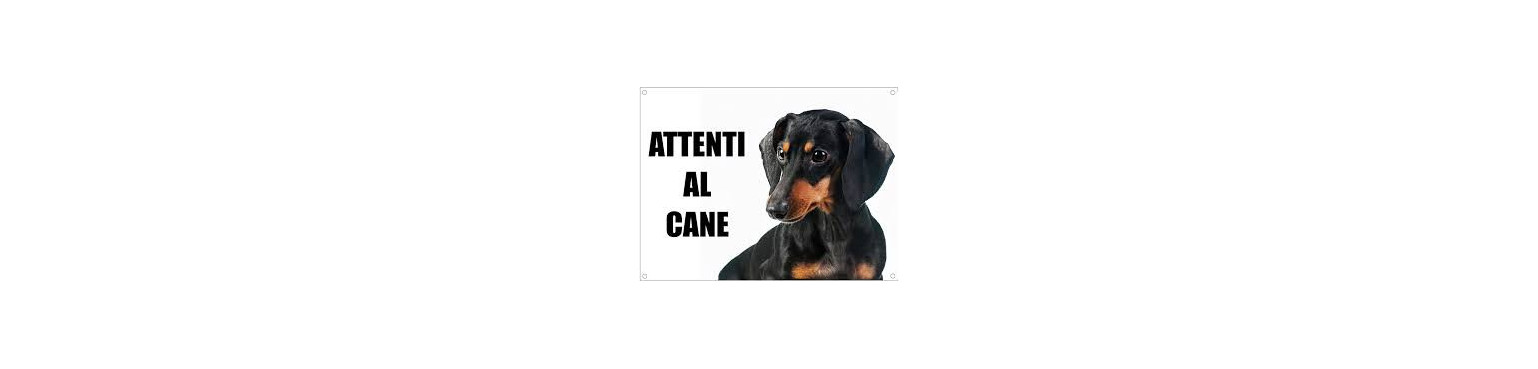 CARTELLI E TARGHE che affermano Attenzione ai cani